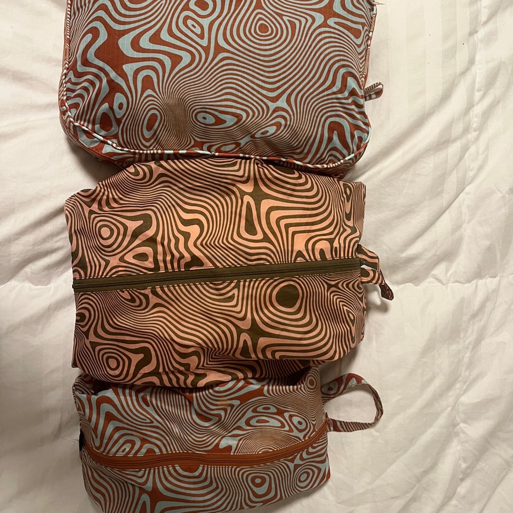 BAGGU Brown and Cream Swirl Bags